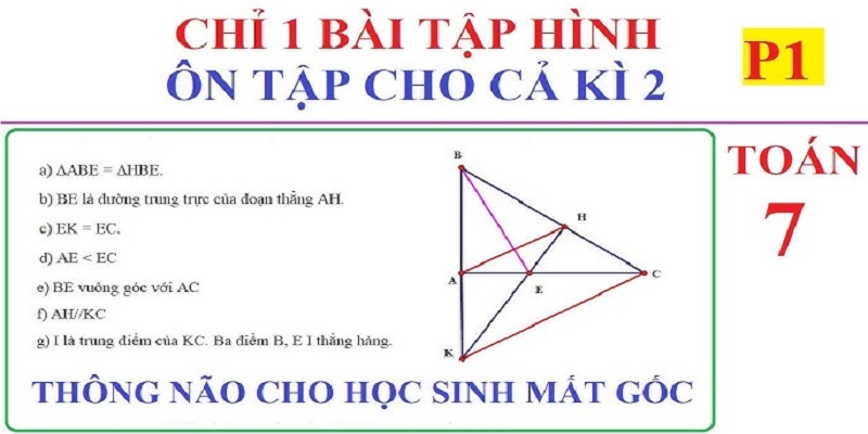 Những bài toán hình lớp 7 học kì 1